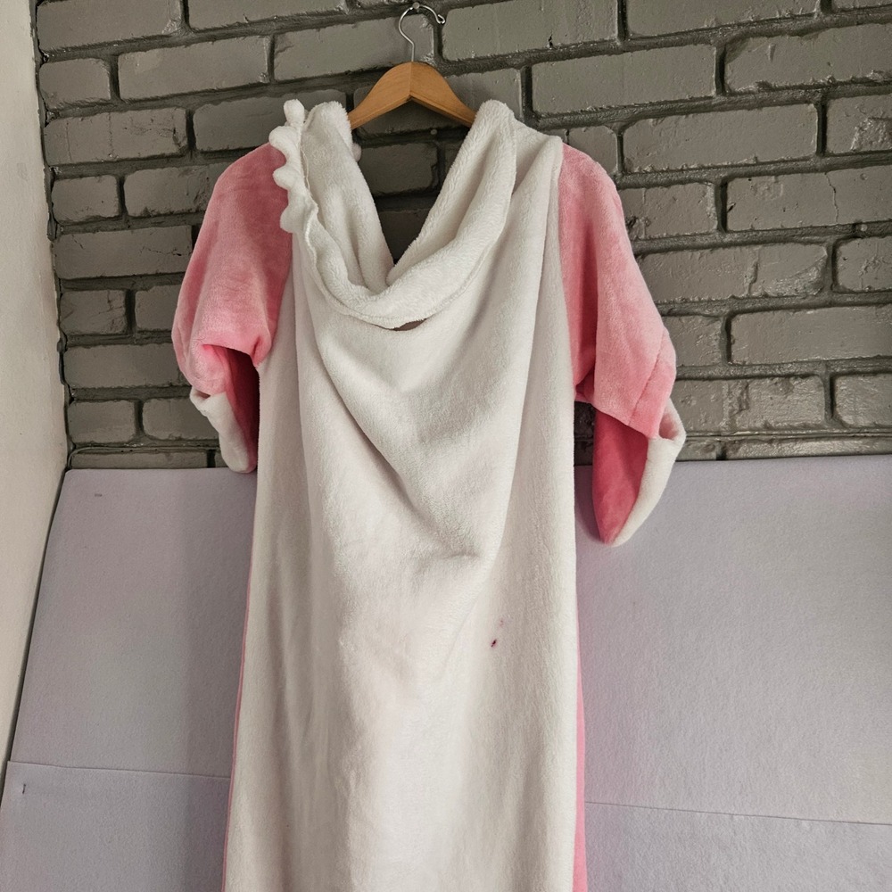 Pink Shark Onesie Plush Fleece Costume Hooded Pajamas 2XL Loungewear Sleepwear